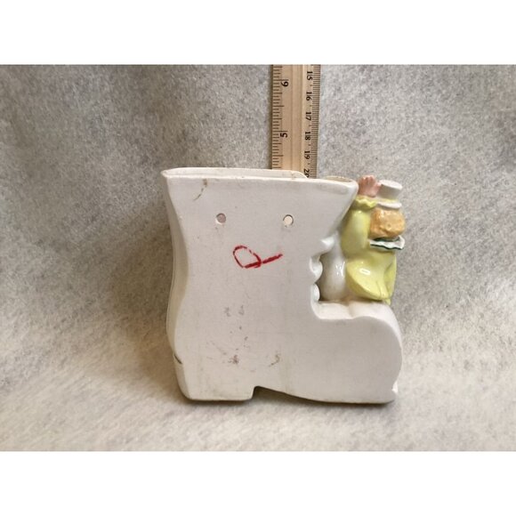 Vintage Ceramic Clown Boot Planter Vase 6" - Picture 3 of 3